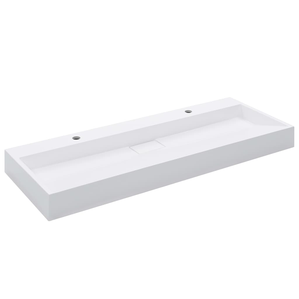 Lavandino 120x46x11 cm Blocco in Marmo/Minerale Bianco 144068
