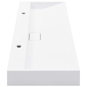 Lavandino 120x46x11 cm Blocco in Marmo/Minerale Bianco 144068