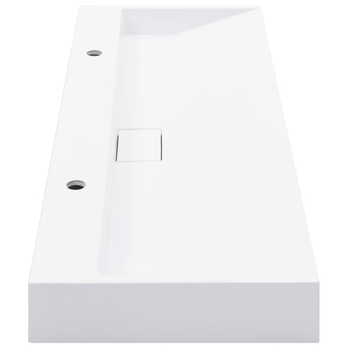 Lavandino 120x46x11 cm Blocco in Marmo/Minerale Bianco 144068