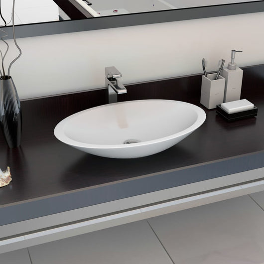 Lavandino-Lavabo-Lavello 59,3x35,1x10,7 cm Blocco in Marmo/Minerale Bianco