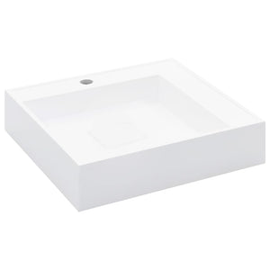 Lavandino-Lavabo-Lavello 50x50x12,3 cm Blocco in Marmo/Minerale Bianco