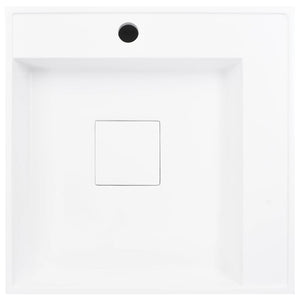 Lavandino-Lavabo-Lavello 50x50x12,3 cm Blocco in Marmo/Minerale Bianco