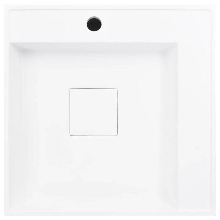 Lavandino-Lavabo-Lavello 50x50x12,3 cm Blocco in Marmo/Minerale Bianco