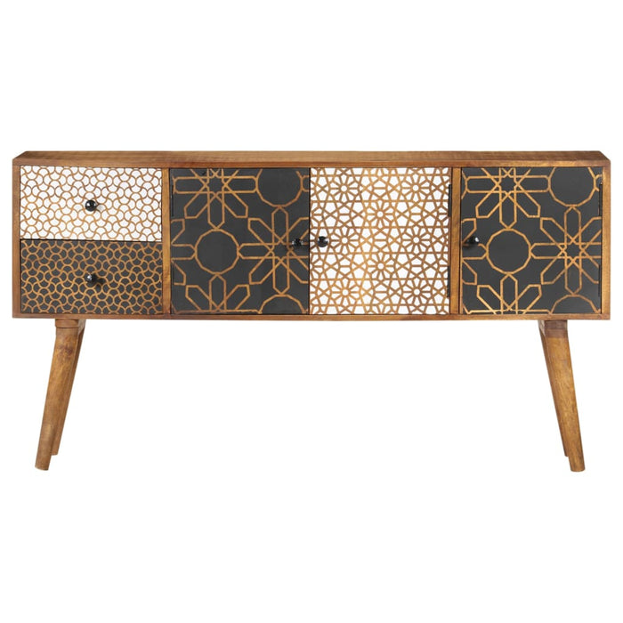 Credenza con Motivo Stampato 130x30x70 cm in Massello di Mango 247917