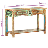Tavolo Consolle 120x40x75 cm in Legno Massello di Recupero 247925