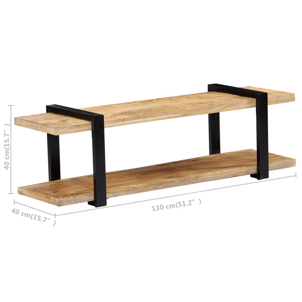 Mobile Porta TV-Mobile per TV-Credenza TV 130x40x40 cm in Legno Massello di Mango
