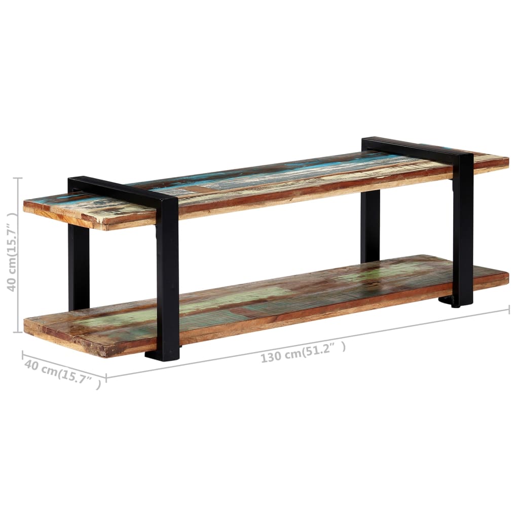 Mobile Porta TV-Mobile per TV-Credenza TV 130x40x40 cm in Legno Massello di Recupero