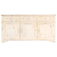 Credenza Bianca 160x40x80 cm Legno Massello di Mango 247663