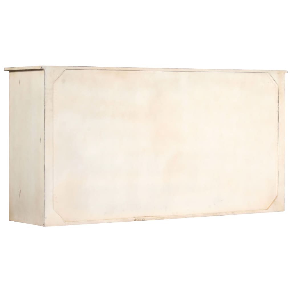 Credenza Bianca 160x40x80 cm Legno Massello di Mango 247663