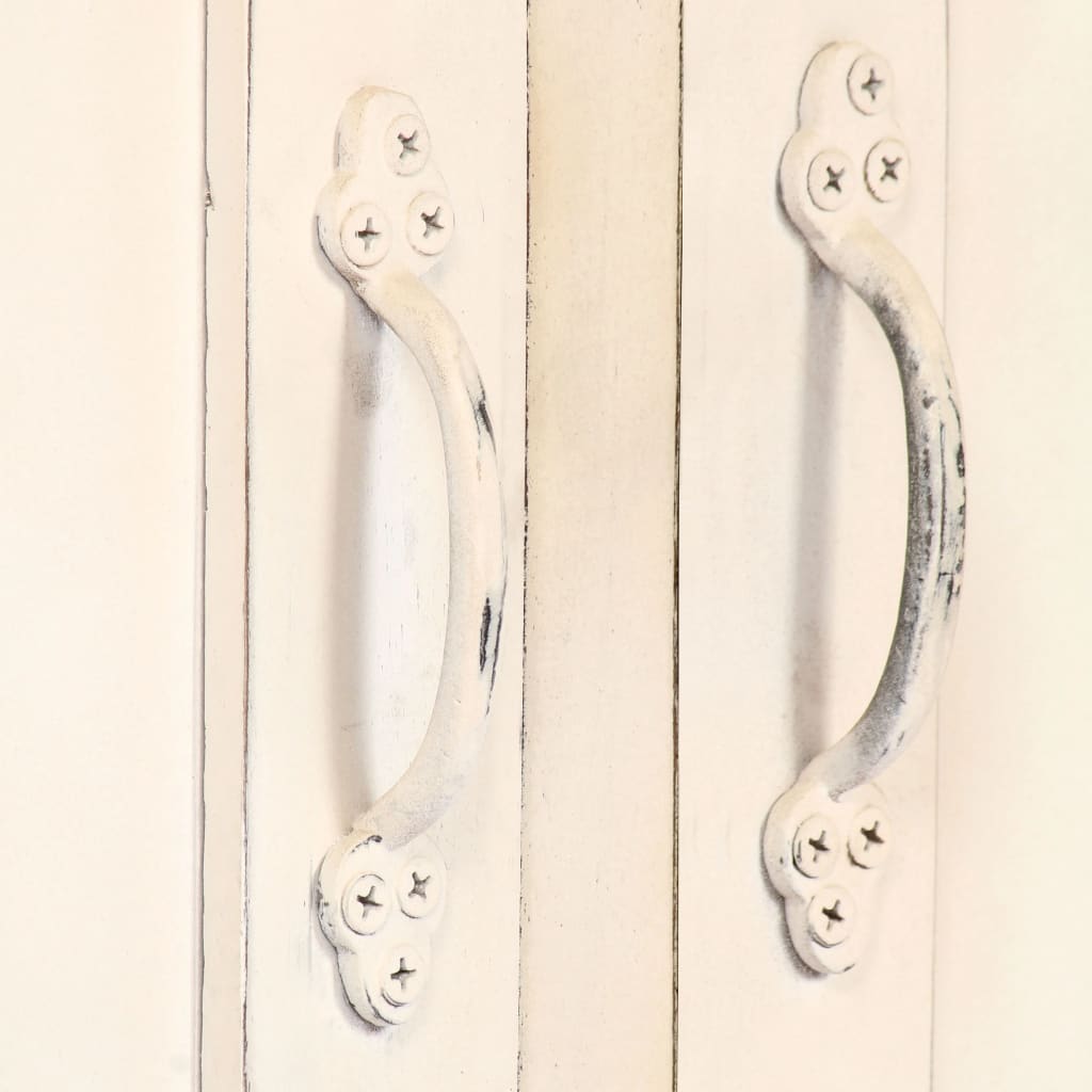 Credenza Bianca 160x40x80 cm Legno Massello di Mango 247663