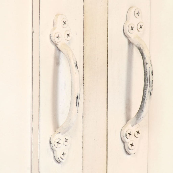 Credenza Bianca 160x40x80 cm Legno Massello di Mango 247663