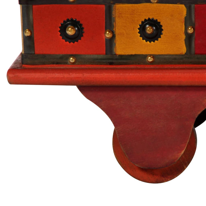 Cassapanca Rossa 110x40x40 cm in Legno Massello di Acacia 247669