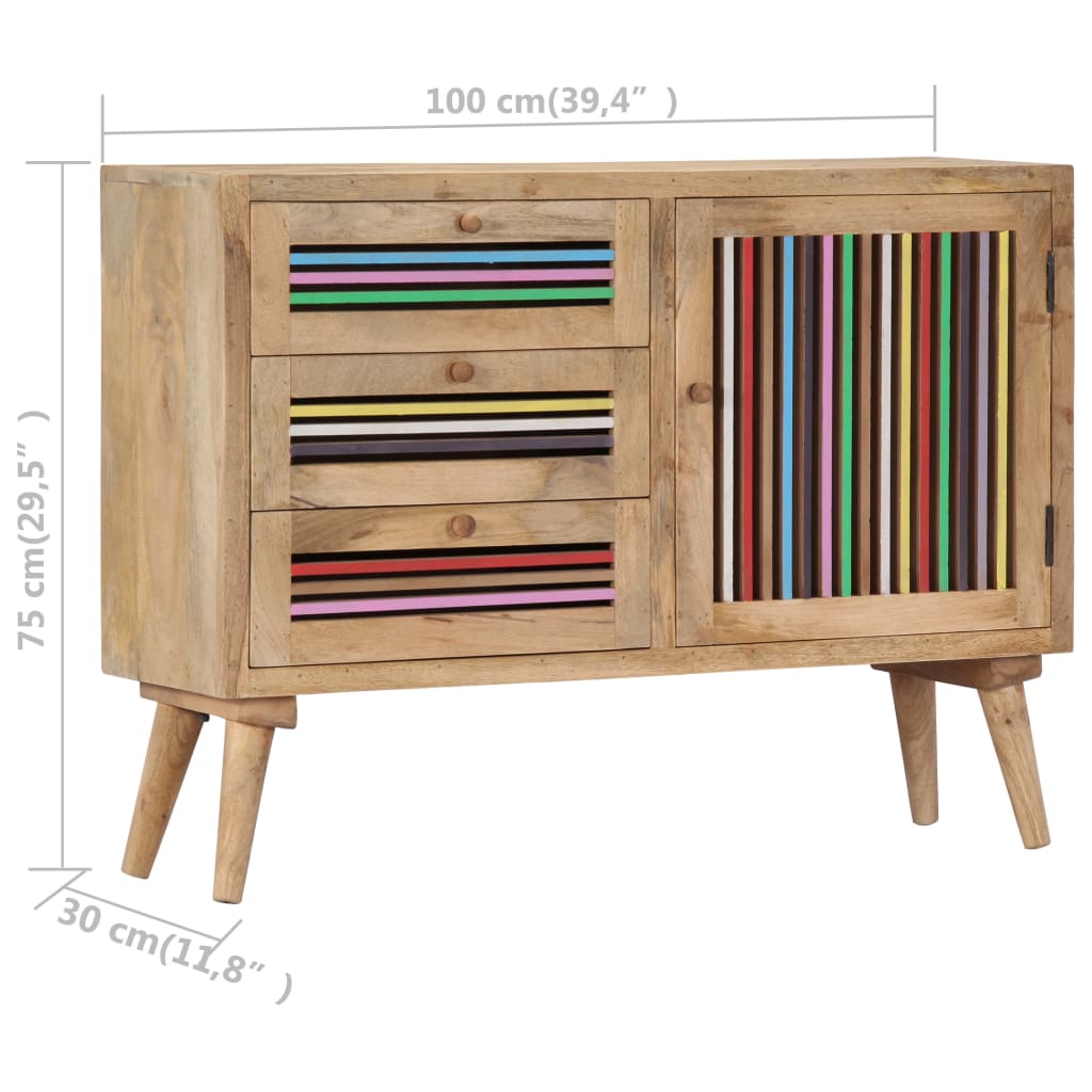 Credenza 100x30x75 cm in Legno Massello di Mango 249866