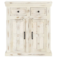 Credenza Bianca 65x30x75 cm in Legno Massello di Mango 249871