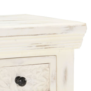 Credenza Bianca 65x30x75 cm in Legno Massello di Mango 249871