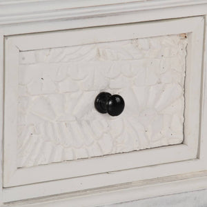 Tavolino da Salotto Bianco 70x70x30 cm Legno Massello di Mango 249872