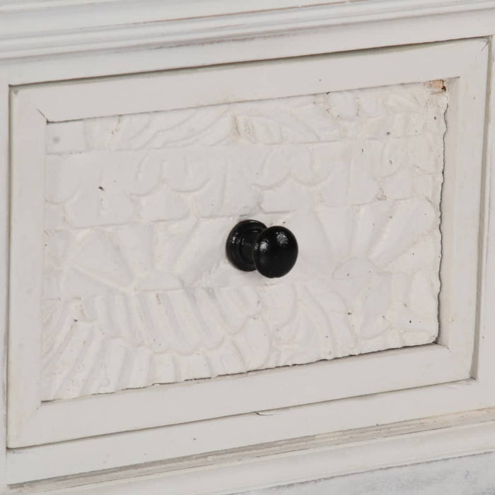 Tavolino da Salotto Bianco 70x70x30 cm Legno Massello di Mango 249872