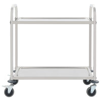 Carrello da Cucina a 2 Livelli-Scaffale per Cucina 96,5x55x90 cm in Acciaio Inox