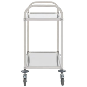Carrello da Cucina a 2 Livelli-Scaffale per Cucina 95x45x83,5 cm in Acciaio Inox