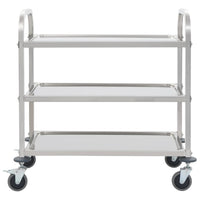 Carrello da Cucina a 3 Livelli-Scaffale per Cucina 96,5x55x90 cm in Acciaio Inox