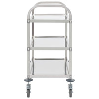 Carrello da Cucina a 3 Livelli-Scaffale per Cucina 95x45x83,5 cm in Acciaio Inox