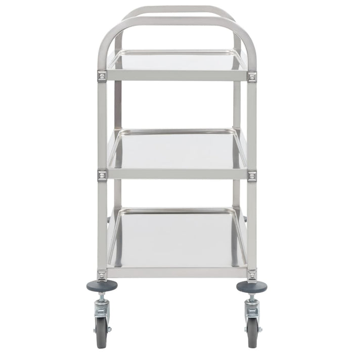Carrello da Cucina a 3 Livelli-Scaffale per Cucina 95x45x83,5 cm in Acciaio Inox