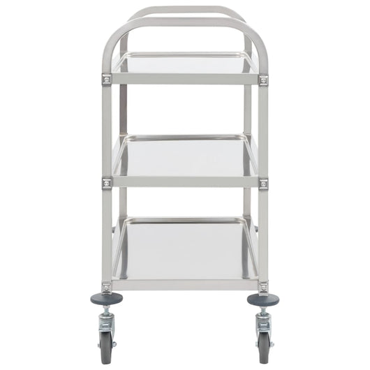 Carrello da Cucina a 3 Livelli 95x45x83,5 cm in Acciaio Inox 50915