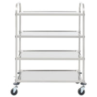 Carrello da Cucina a 4 Livelli-Scaffale per Cucina 107x55x125 cm in Acciaio Inox