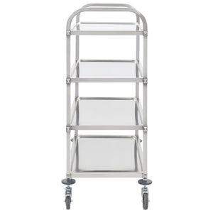 Carrello da Cucina a 4 Livelli-Scaffale per Cucina 107x55x125 cm in Acciaio Inox