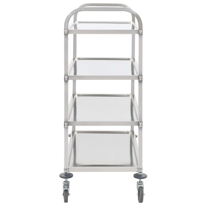 Carrello da Cucina a 4 Livelli 107x55x125 cm in Acciaio Inox 50916