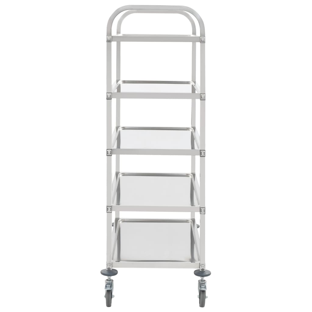 Carrello da Cucina a 5 Livelli-Scaffale per Cucina 107x55x147 cm in Acciaio Inox