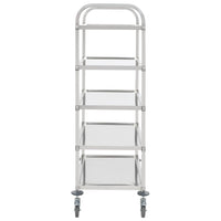Carrello da Cucina a 5 Livelli-Scaffale per Cucina 107x55x147 cm in Acciaio Inox
