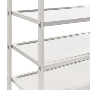 Carrello da Cucina a 5 Livelli-Scaffale per Cucina 107x55x147 cm in Acciaio Inox