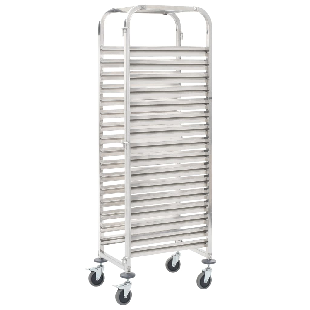 Carrello da Cucina per 16 Vassoi 38x55x163 cm in Acciaio Inoxcod mxl 79625