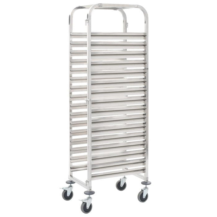 Carrello da Cucina per 16 Vassoi 38x55x163 cm in Acciaio Inoxcod mxl 79625