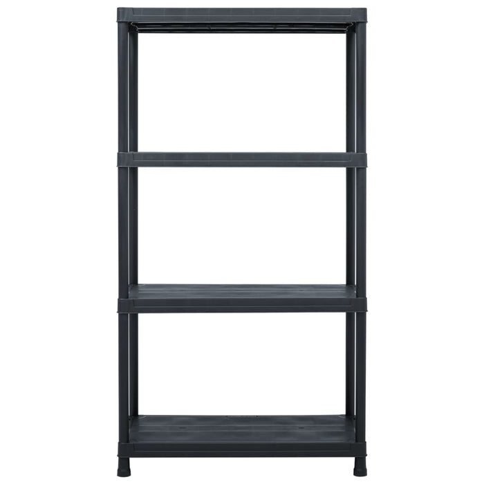 Scaffali portaoggetti 2 pezzi 60 x 30 x 138 cm plastica nera 02_0000670