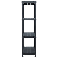 Scaffali portaoggetti 2 pezzi 60 x 30 x 138 cm plastica nera 02_0000670