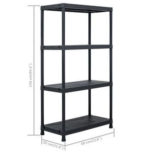 Scaffali 2 pz 60x30x138 cm Nero in Plastica cod mxl 53850