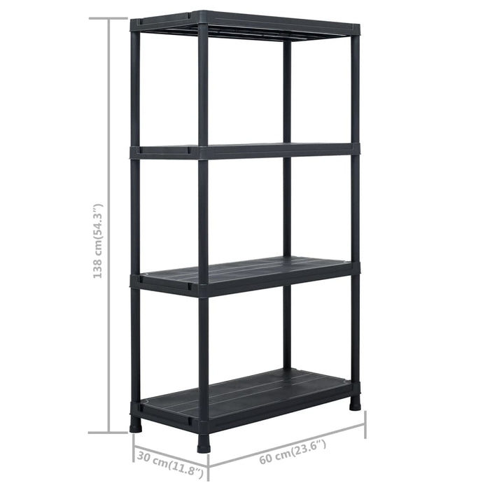 Scaffali 2 pz 60x30x138 cm Nero in Plastica cod mxl 53850