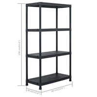 Scaffali 5 pz 60x30x138 cm Nero in Plastica 276252