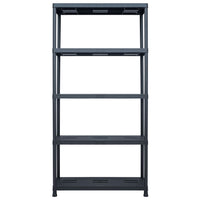 Scaffali 2 pz Nero 260 kg 90x40x180 cm in Plastica 276263