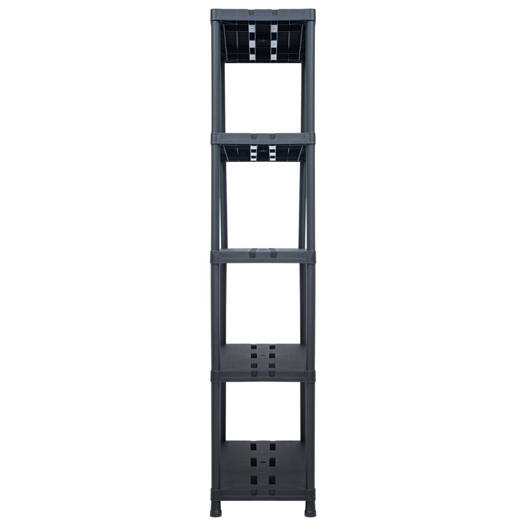 Scaffali 2 pz Nero 260 kg 90x40x180 cm in Plastica 276263