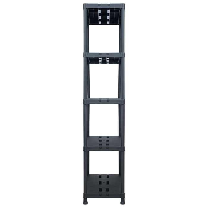 Scaffali 2 pz Nero 260 kg 90x40x180 cm in Plastica 276263