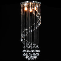 Lampadario con Perle di Cristallo a Spirale Argento G9 281577