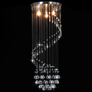 Lampadario con Perle di Cristallo a Spirale Argento G9 281577