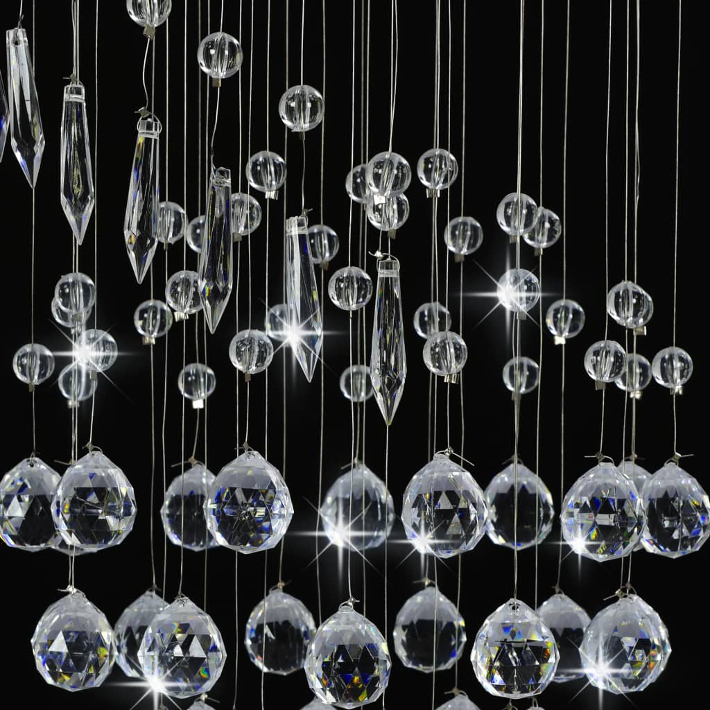 Lampadario con Perle di Cristallo a Spirale Argento G9 281577