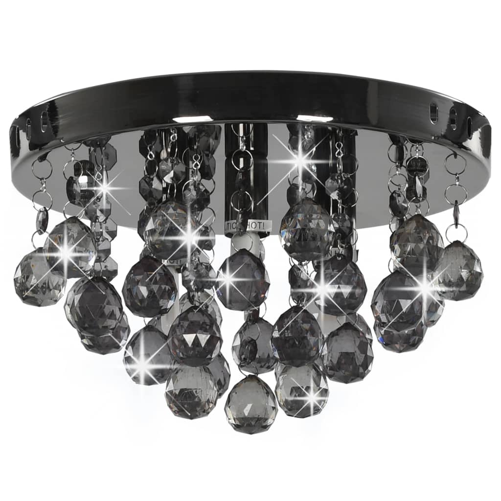 Lampadario con Perle Fumé Tondo Nero G9 281581