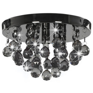 Lampadario con Perle Fumé Tondo Nero G9 281581