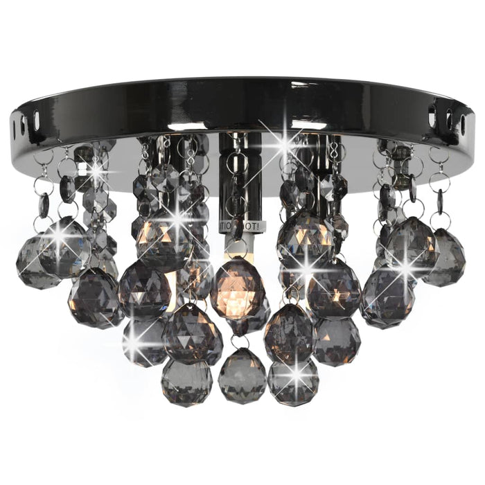 Lampadario con Perle Fumé Tondo Nero G9 281581