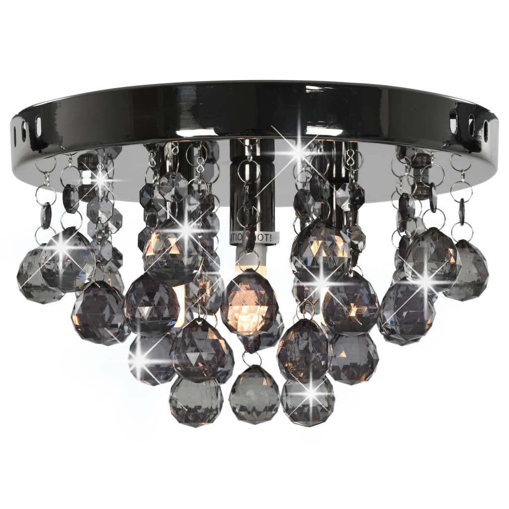 Lampadario con Perle FumÃ© Tondo Nero G9cod mxl 79818